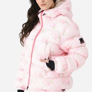 LoveShackFancy Pink Floral Puffer Jacket